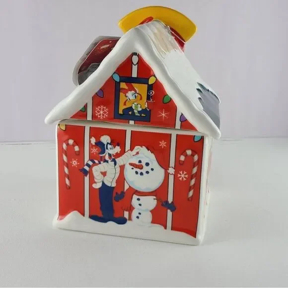 Disney Minnie and Mickey Mouse and Friends Ceramic Holiday Cookie Jar
